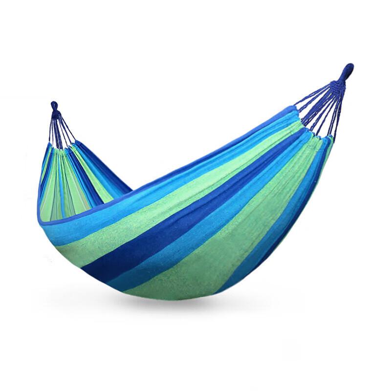 Huilingyang Outdoor Single Canvas Hammock with Curved Spreader Bar