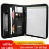 A4 PU Leather Business Folder with Calculator and Zipper