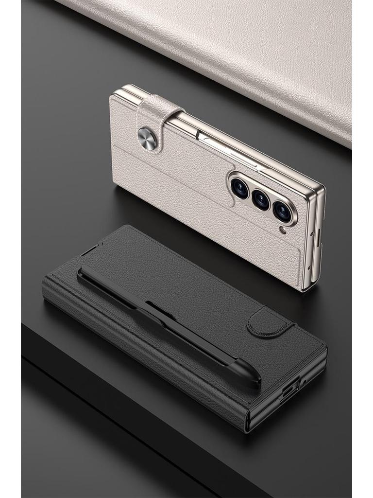 Кожаный чехол-книжка Samsung Z Fold7 для бизнеса: Полное покрытие, Креативный дизайн