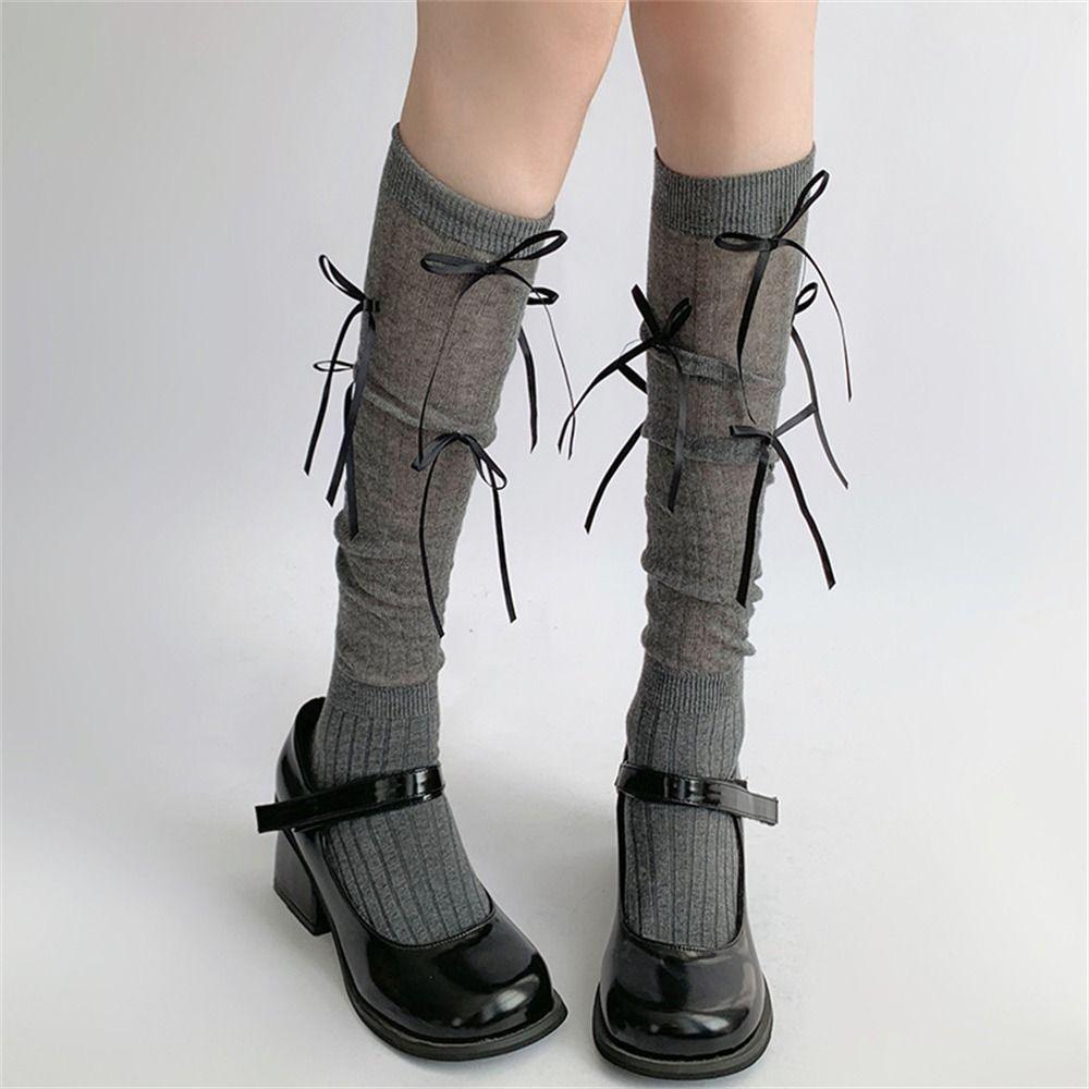 1 пара чулок JK с бантом, прозрачные чулки до бедра, длинные носки в стиле Лолиты для женщин и девочек