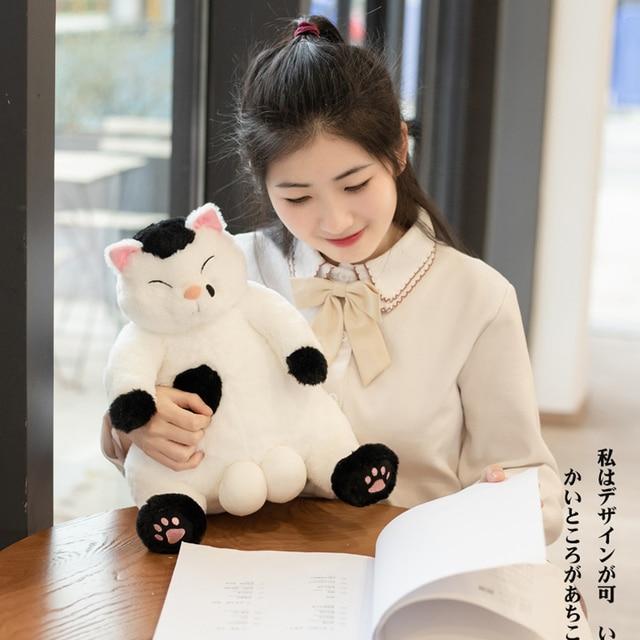 Японские кавайные мягкие плюшевые игрушки для кошек, мягкие игрушки, куклы, детский подарок, милые лежачие толстые кошки, подушка, украшение для дома