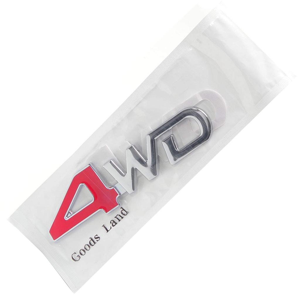 CarOver CO-4WD [3D Металл] Универсальная наклейка 4WD, Для автомобилей, 3D, Крутая, Буквы, Английский, Логотип, Велосипед, Стильная, Наклейка, Спорт, Гонки