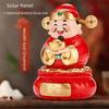 Solar Powered Solar Caishen Sculpture Auto Shaking Car Ornaments  Home Decoration