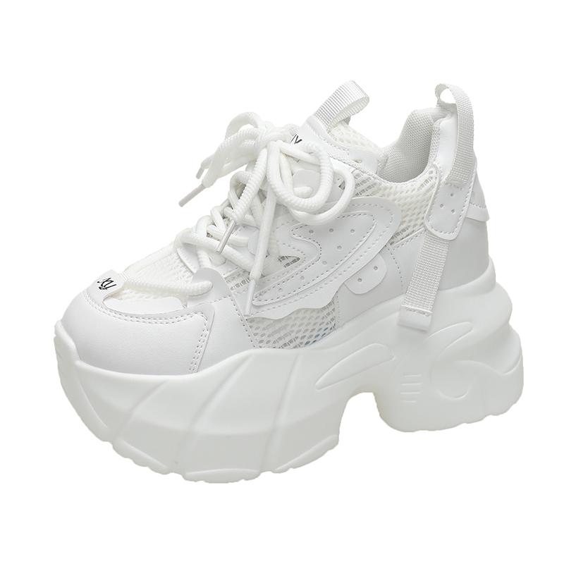 Модная женская спортивная обувь, увеличивающая рост на 9 см, сетчатый верх, толстая подошва, кроссовки для папы, весна-лето, новый стиль, подходит для маленьких размеров