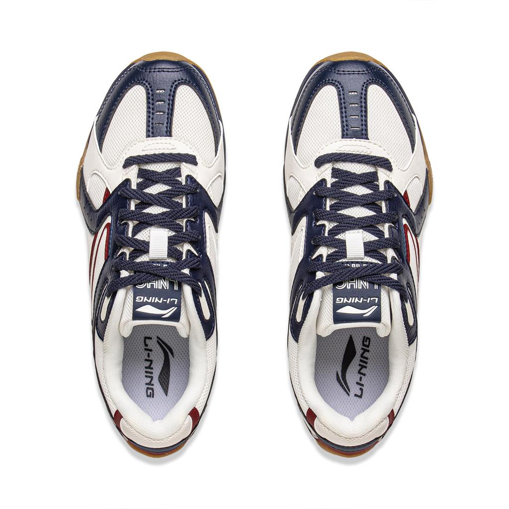 Туфли-балетки Li Ning Retro Classic Удобные Легкие Мягкие Эластичные Нескользящие Износостойкие Повседневные Туфли Женские балетки Белые Синие AGLV204-4
