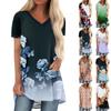 Ladies Short Sleeve Loose Tops Plus Size Casual Tops V Neck Short Sleeves Casual Summer T Shirts Ladies Tops T Shirts Shirts