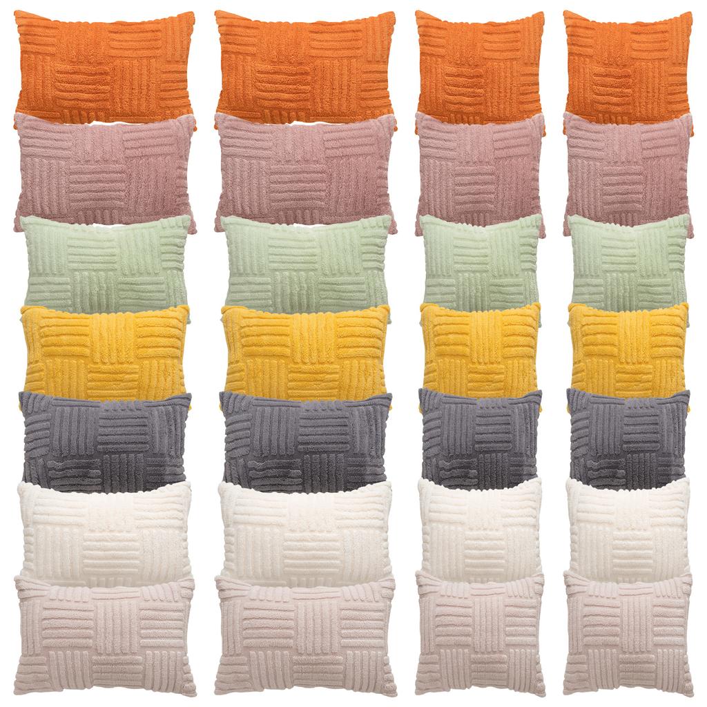 Вельветовая наволочка для декоративной подушки, прямоугольная, полосатая, приятная на ощупь, чехол для диванных подушек для спальни, дивана, офиса