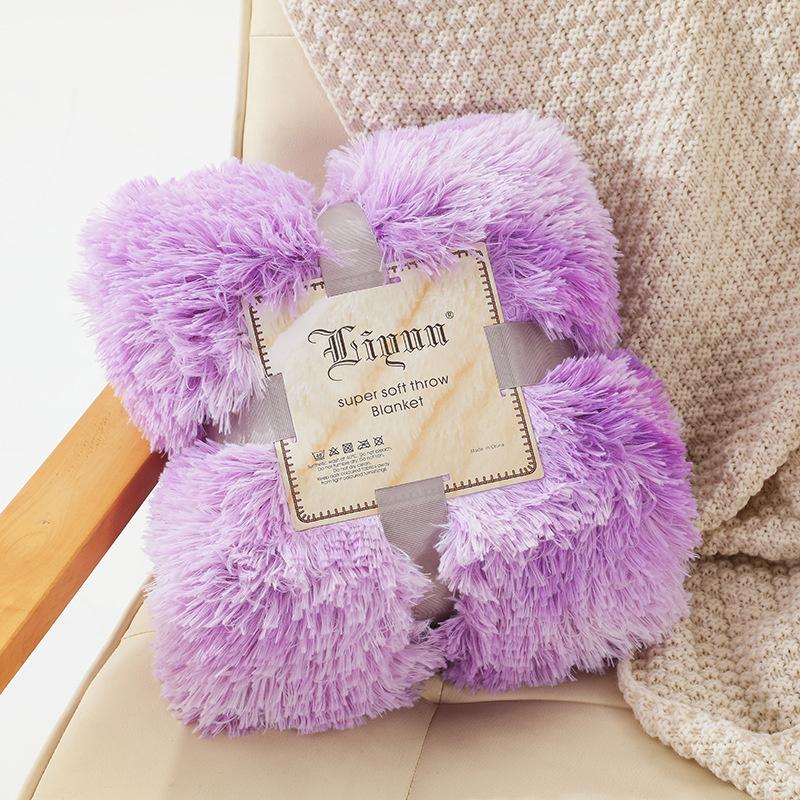 Plush Small Blanket Blanket Solid Color Nap Blanket Double Cover Blanket