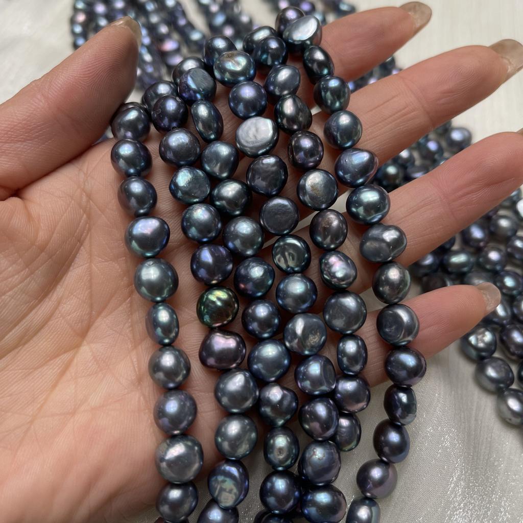 Подвеска своими руками из нерегулярного черного жемчуга 9-10 мм для изготовления ювелирных изделий своими руками, ожерелье, серьги, браслет, аксессуар, длина 36 см