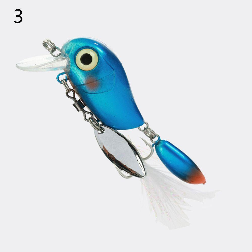 Hot Durable Sequins 3.8cm 5g Crank Bait Treble Hook Rotating Spinner Spoon Fishing Lure
