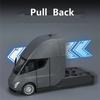 1/24 Tesla Semi Trailer Truck Alloy Diecast Car Model with Sound and Light Pull Back Truck Vehicle Model Boy Collection Gift