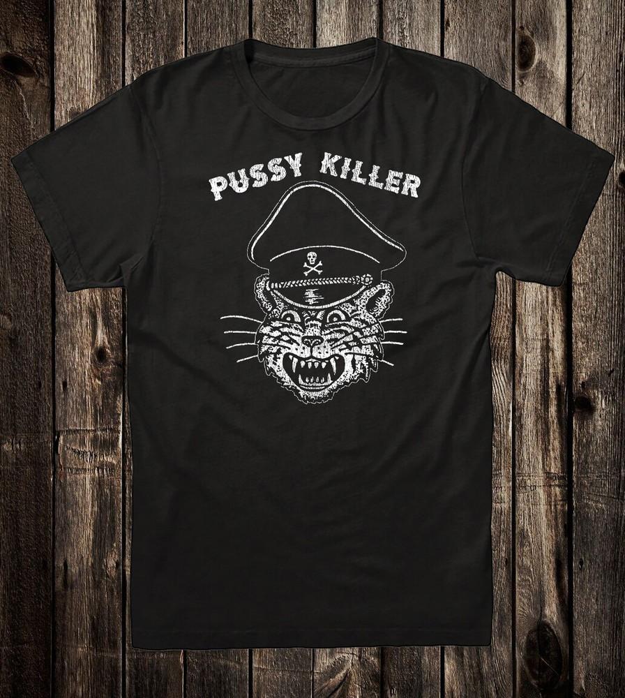 Retro Prison Tattoo Tee T shirt Vtg Art Black Cat Pussy Killer Unisex T-Shirt