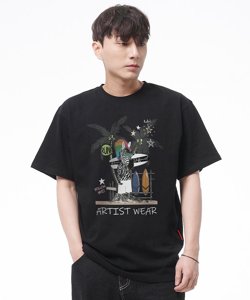ARTISTWEAR [Atw] Футболка с коротким рукавом "Зебра Сёрфер"
