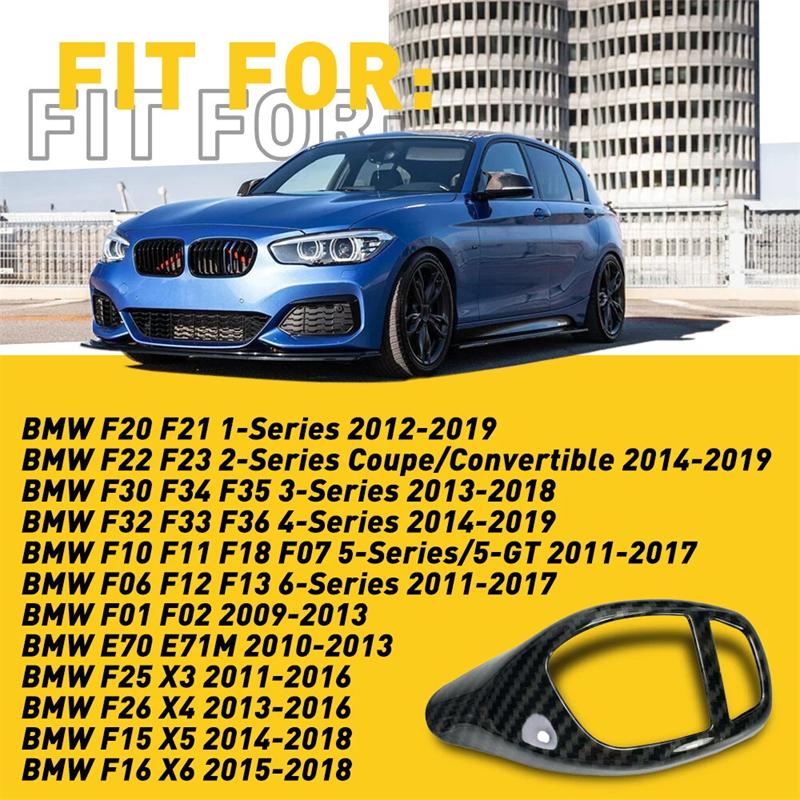 Автомобильная накладка на ручку переключения передач из углеродного волокна для BMW 1 2 3 5 серии X3 X4 X5 X6 F30 F32 F25 F26 F15 F16 F07 F01 Аксессуары