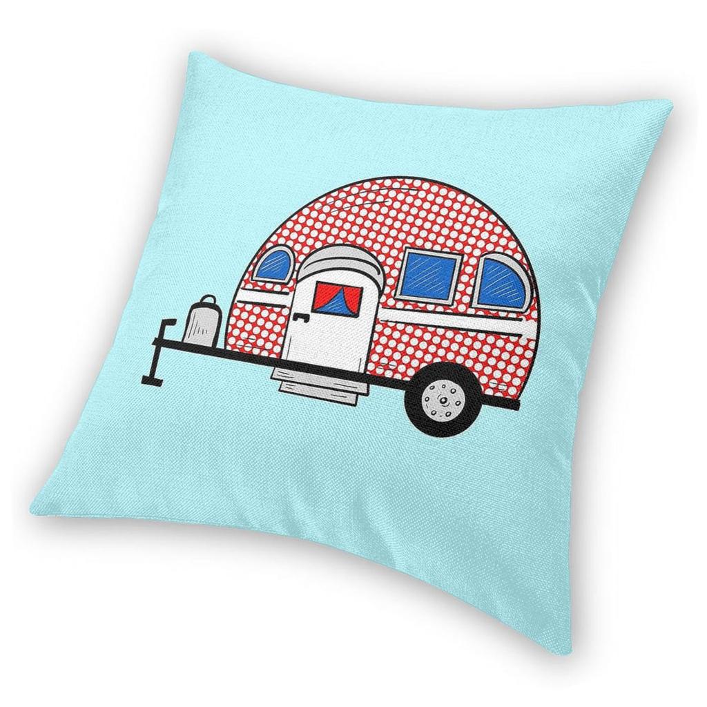 Caravan Camp Square Pillowcase Polyester Linen Velvet Pattern Zip Decorative Pillow Case Sofa Cushion Cover