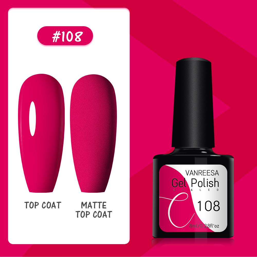 VANREESA Набор гелей для ногтей 111 цветов Гель-лак для ногтей Soak Off Базовое покрытие Верхнее покрытие Маникюр для ногтей УФ-светодиодный полуперманентный лак Стойкий гель для дизайна ногтей
