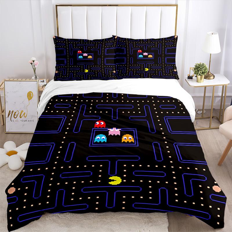 Pacman Adventure Print 3Pcs Bedding Setduvet Cover With 2 Bedropillowcase Home Birthday Gift