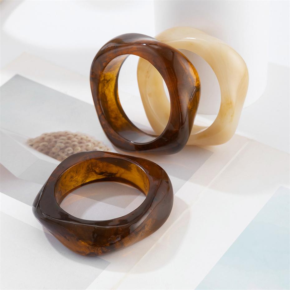 Ingemark Boho Brown нерегулярные акриловые смоляные массивные браслеты для женщин на руку готические геометрические браслеты с подвесками парные ювелирные изделия подарок