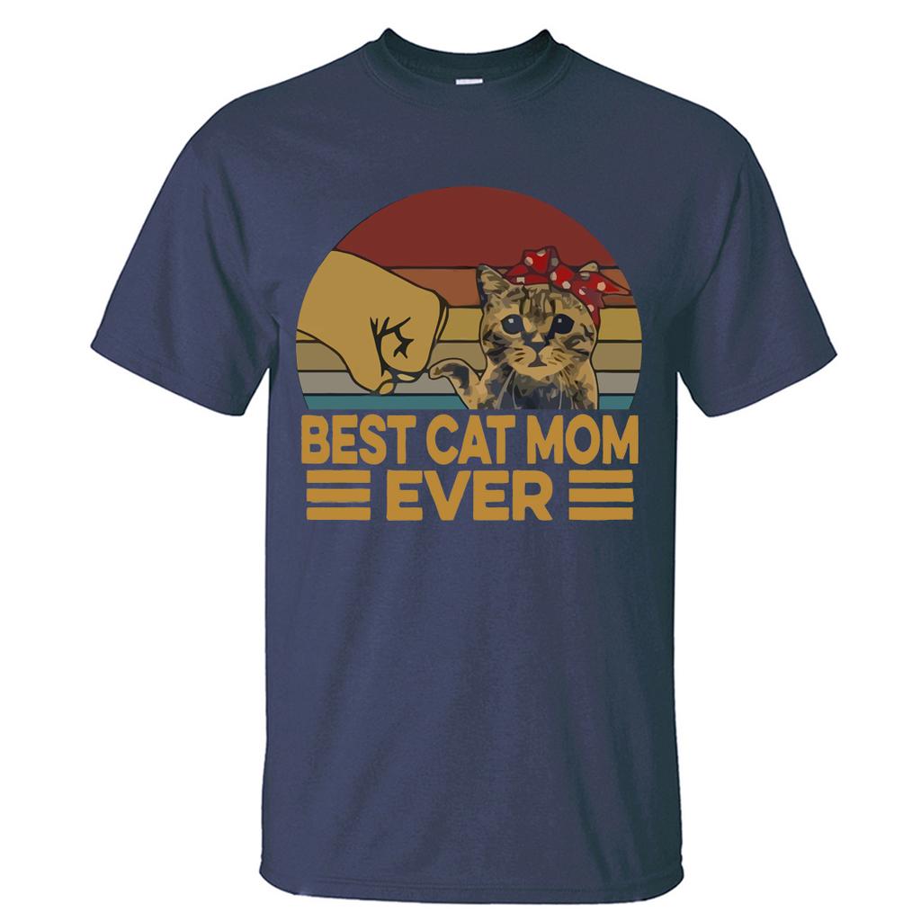 Best Cat Dad Ever Summer Men's T Shirt Cotton Short Sleeve Fashion Cute Streetwear Animal Cats Male Tops Casual Tshirt