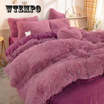 Размер King Size/Queen Size/Twin Size Зимняя юбка-кровать Пододеяльник Наволочка Комплект из четырех предметов Утолщение Теплая спальня Простое постельное белье Высококачественное зимнее белье