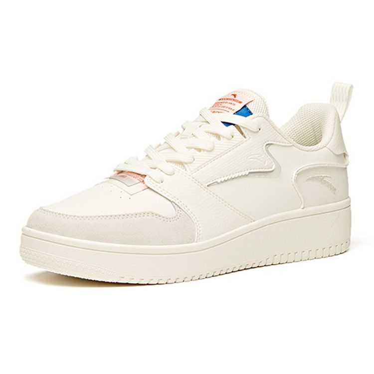 Anta Толстая подошва модные низкие кроссовки для скейтбординга мужские кроссовки цвета слоновой кости-белые 912118018-1