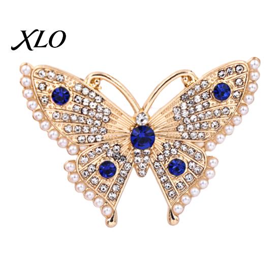 Metal Butterfly Pins Women Rhinestone Brooch Pin, Vintage Insect Alloy Badge Pin Jewelry Accessories for Daily Wear Wedding Party Prom Shaped