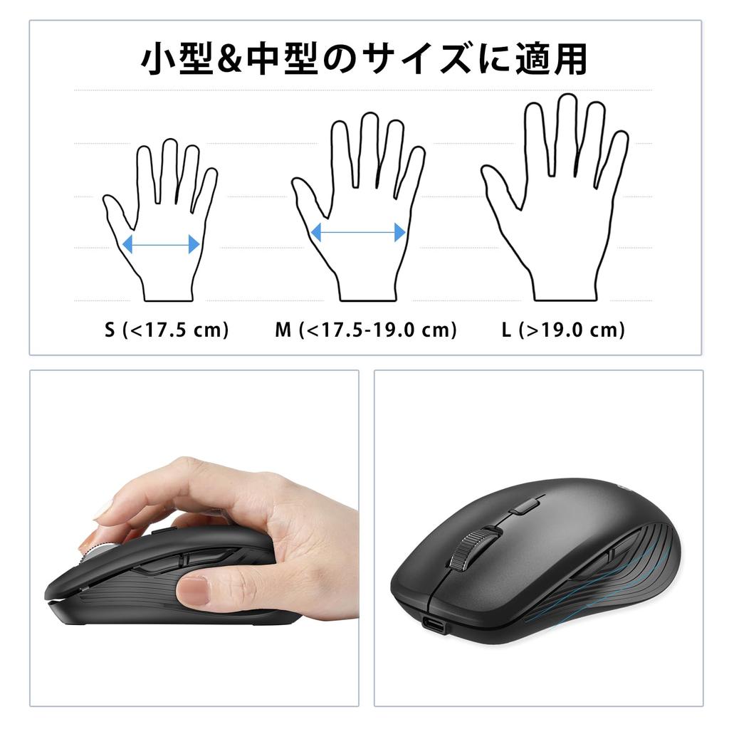 iClever Wireless Bluetooth Equipped with 7 4 DPI Simultaneous Connection to 3 Suitable for Small and Medium Perfect Dual Compatible with iPad and