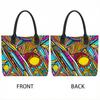  Colorful Abstract Print Tote Bag Large Capacity Daily Carry Casual Shoulder Bag for Shopping Travel