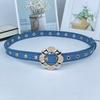 Metal Buckle Denim Waist Belt Hollow Flower Design Fashion Belt Fashion Waistband Belt  For Women