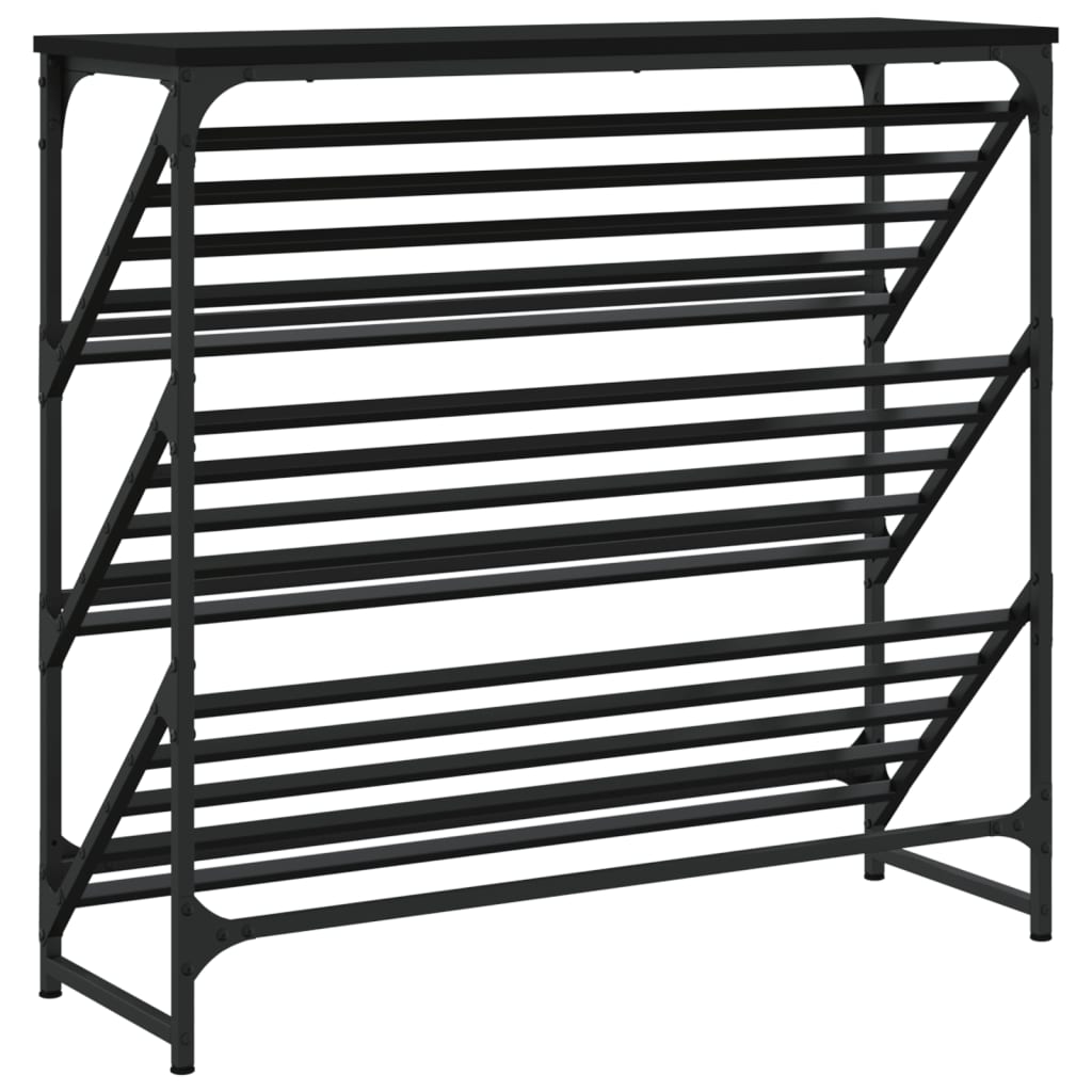 Vidaxl Stojak Na Buty, Czarny, 90X30X85 Cm, Materiał Drewnopochodny