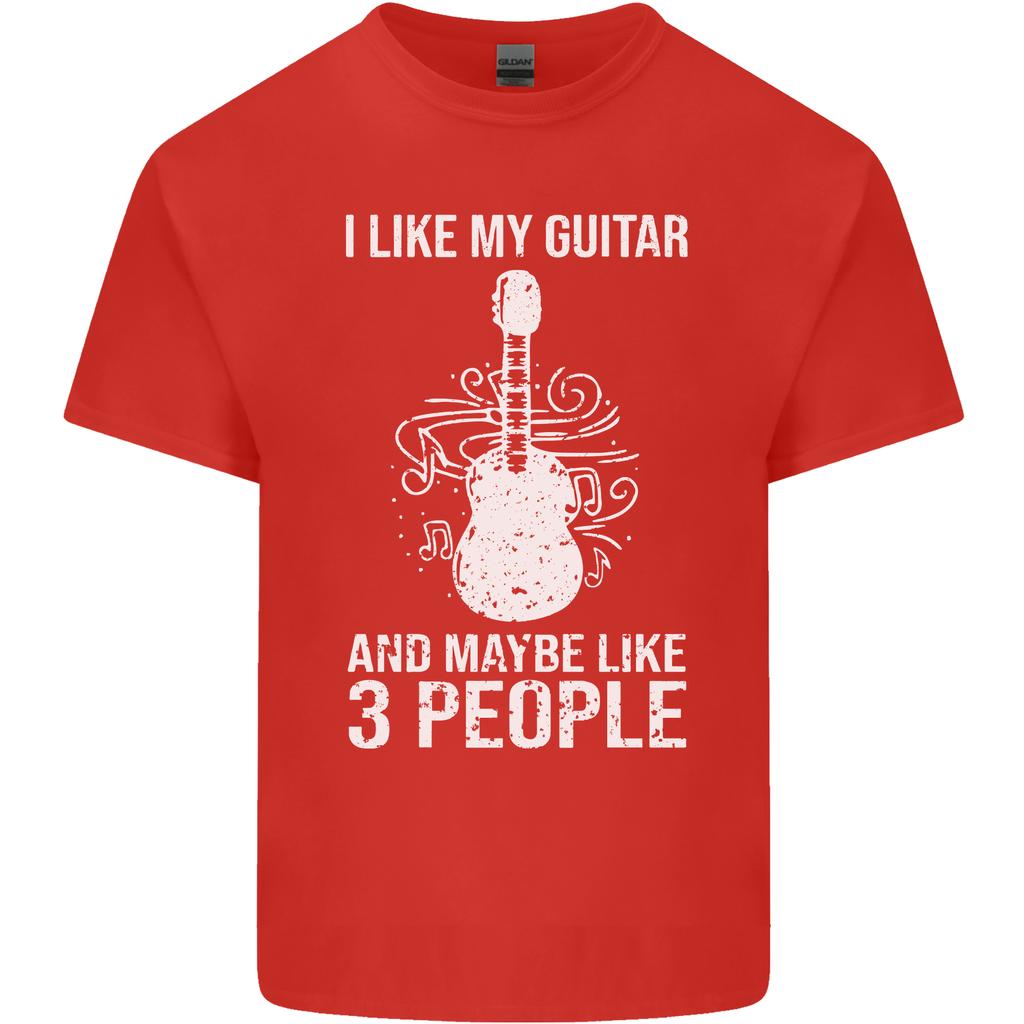 I Like My Guitar and 3 People Rock n Roll Unisexs Light Cotton TShirt