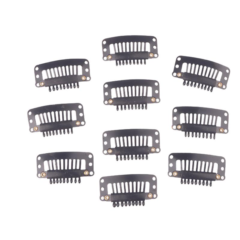 10 шт. Защелкивающиеся клипсы для париков с 9/10 зубцами, Портативные металлические защелкивающиеся заколки для волос для аксессуаров для наращивания волос, Инструмент10 шт. Клипсы для наращивания волос