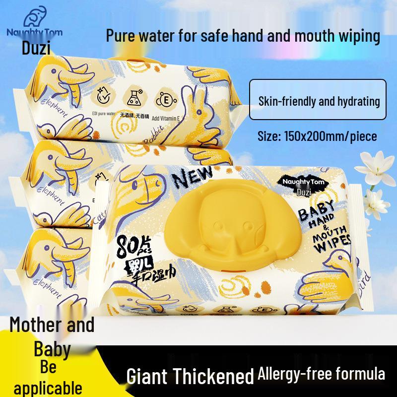 Extra Thick Baby & Toddler Hand and Mouth Wipes - Large Pack for Household Use