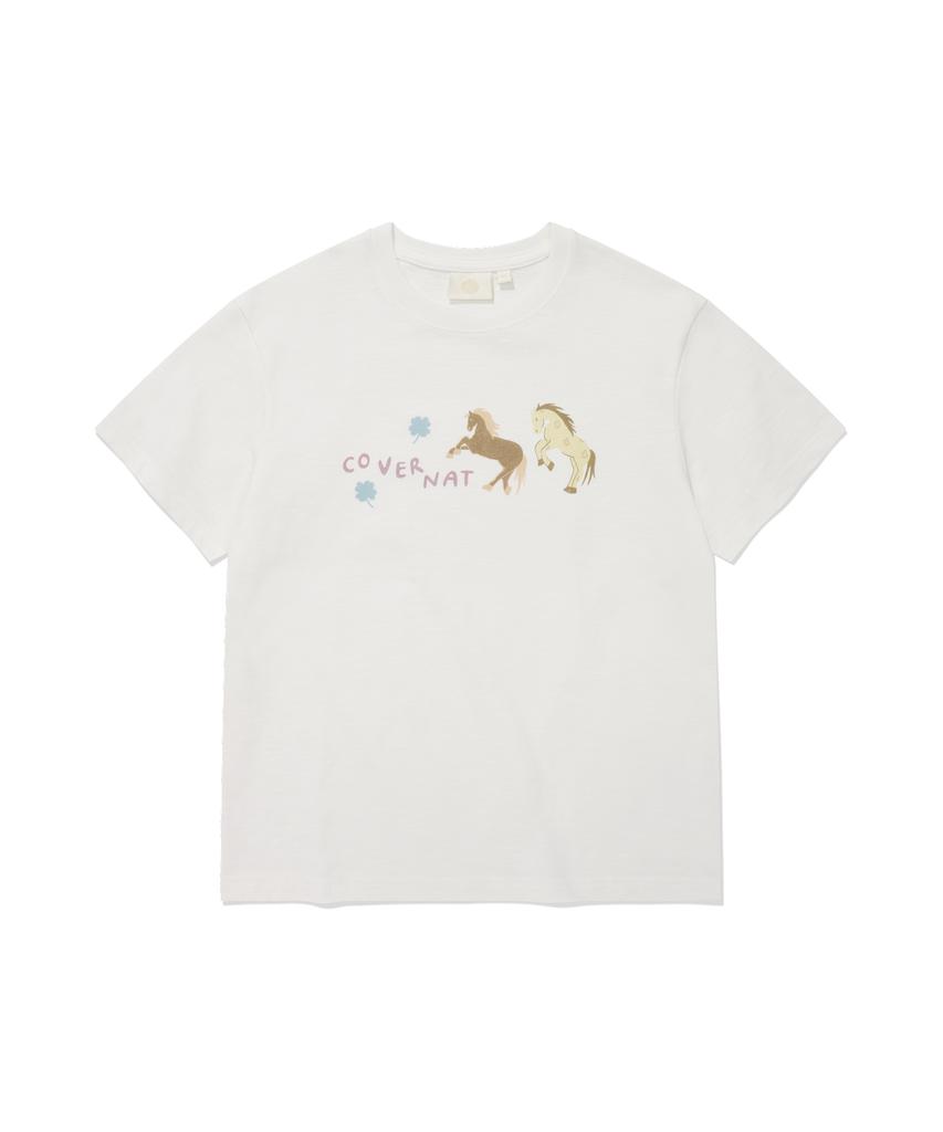 COVERNAT WOMAN Twin Pony T-Shirt White
