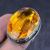 Медовый Топаз Драгоценный Камень Ручной Работы 925 Стерлинговое Серебро Подарок Ювелирное Изделие Кольцо Размер 7 V0a93