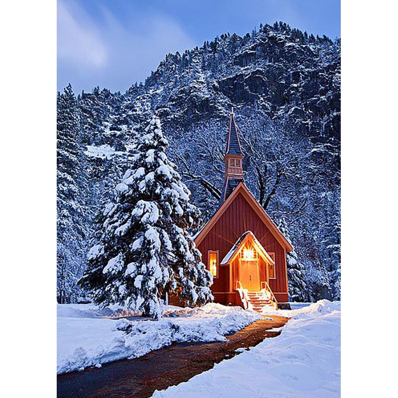 5D DIY алмазная живопись снег зимний пейзаж горный хрусталь художественная картина полная алмазная вышивка мозаика украшение дома Подарочный комплект