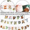 Jungle Animal Theme Birthday Banner For Kids Parties Colorful Festive Decorations