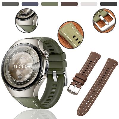 Кожаный ремешок для часов для Huawei Watch 5 46 мм Мягкий спортивный силиконовый ремешок на запястье для Huawei Watch 5 42 мм Ремешок-браслет для умных часов