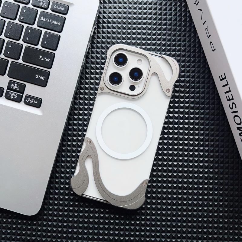 2025 Новый магнитный металлический чехол Dolphin Borderless Anti Drop Case с присоской, подходит для iPhone 15/16 Promax/16 Pro Phone 14 pro max Cases