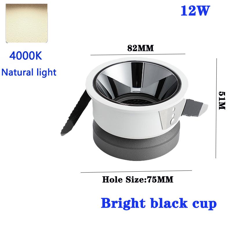 Современный светодиодный потолочный точечный светильник Downlight для внутреннего освещения, встраиваемый круглый точечный светильник для коммерческой гостиной, столовой, спальни, COB