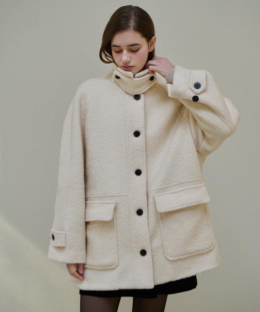 SLOWLOLLI Fluffy Mood Boucle Coat_3 Colors