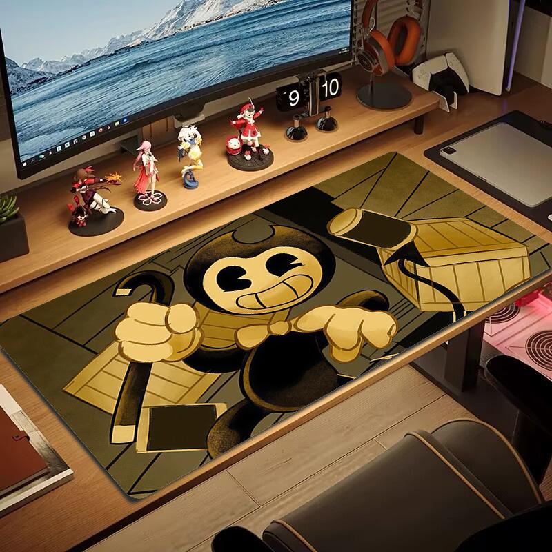 Bendy2 Print Cushion Non-slip Laptop Tablet Big Mousepad XXL Mat Mini PC Playmat With Lock edge