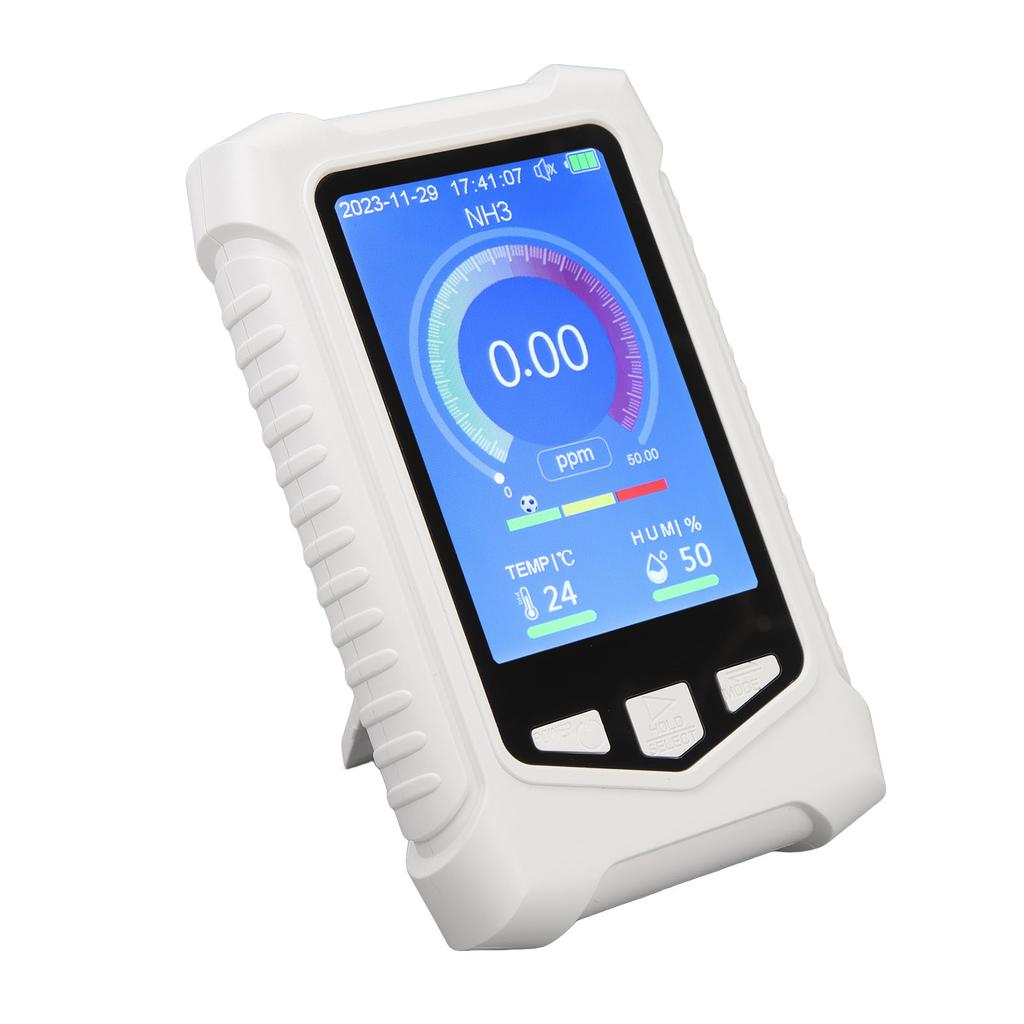 Измеритель NH3, портативный, точный, от 0 до 50 ppm, 3,5-дюймовый ЖК-дисплей, детектор газа NH3 для дома