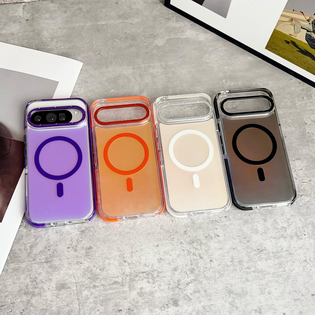 Сверхпрочный противоударный и противоскользящий чехол для Google Pixel 9 10 Pro XL, магнитная крышка, нанопокрытие, защита от окисления и градиентный цвет