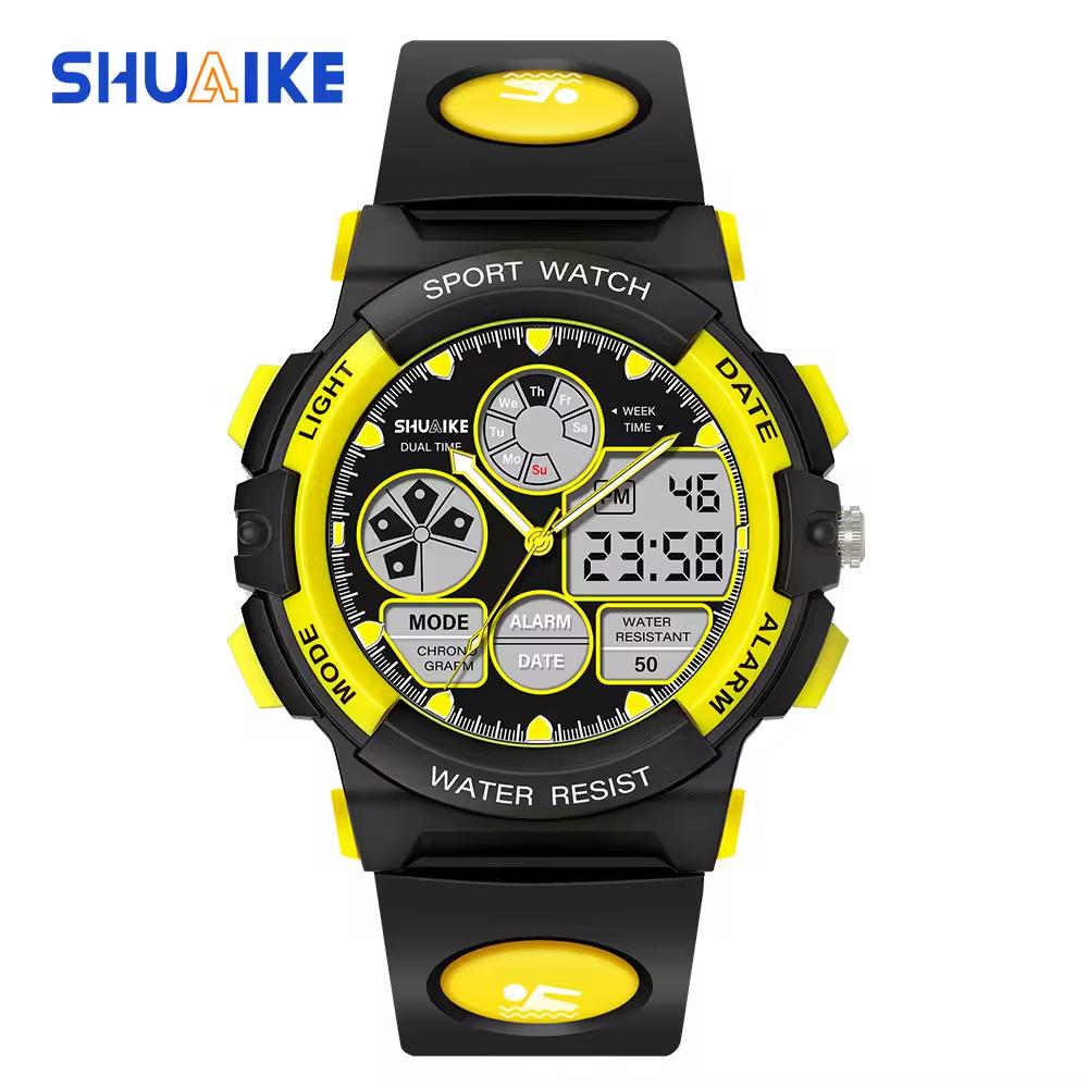 Shuaike 936 Children's Movement 5Atm Waterproof Analog Digital Sports Watch Round Plastic Fashion Watch