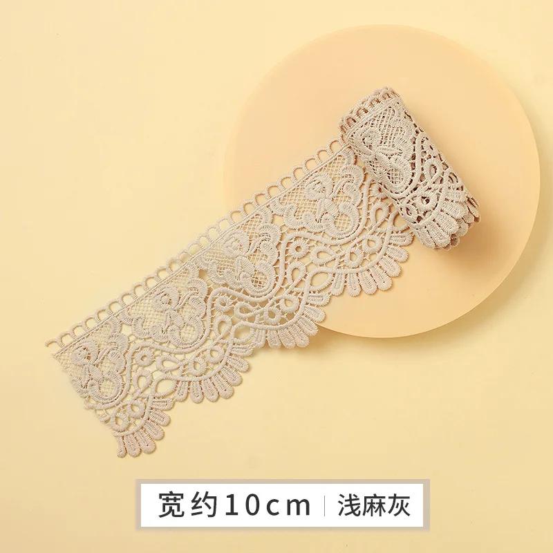 Красочная кружевная лента с цветочной вышивкой и перфорацией для шитья одежды своими руками, ширина 10 см, ручная работа, водорастворимая кружевная тесьма