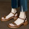Ретро квадратный носок с босоножками с открытым носком женские новые летние сандалии на платформе повседневная женская обувь