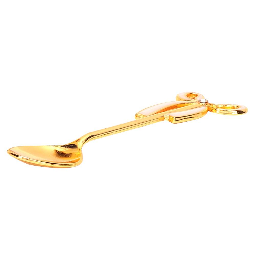 7pcs Zinc Alloy Coffee Spoon Set Swan Base Holder Tea Spoon Set Dessert Spoon Set For Ice Cream