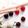 Маленькие свежие сладкие милые серьги с вишней и вишней, серьги-подвески с фруктами, серьги с красной вишней, очаровательные ювелирные изделия