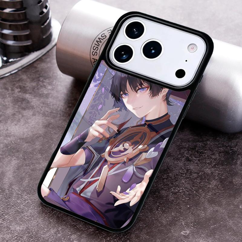 Чехол для телефона Scaramouche Genshin Impact для iPhone 17,16e,15,14,13,12,11,Mini,Pro,MAX мягкий силиконовый чехол